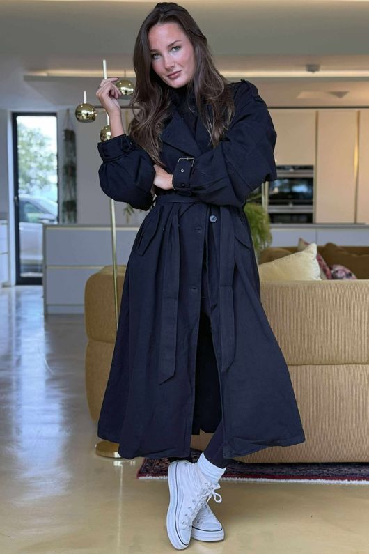 Mercer Soft Twill Trench Black /20 =